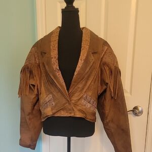 Winlit Brown Fringe Women's Jacket